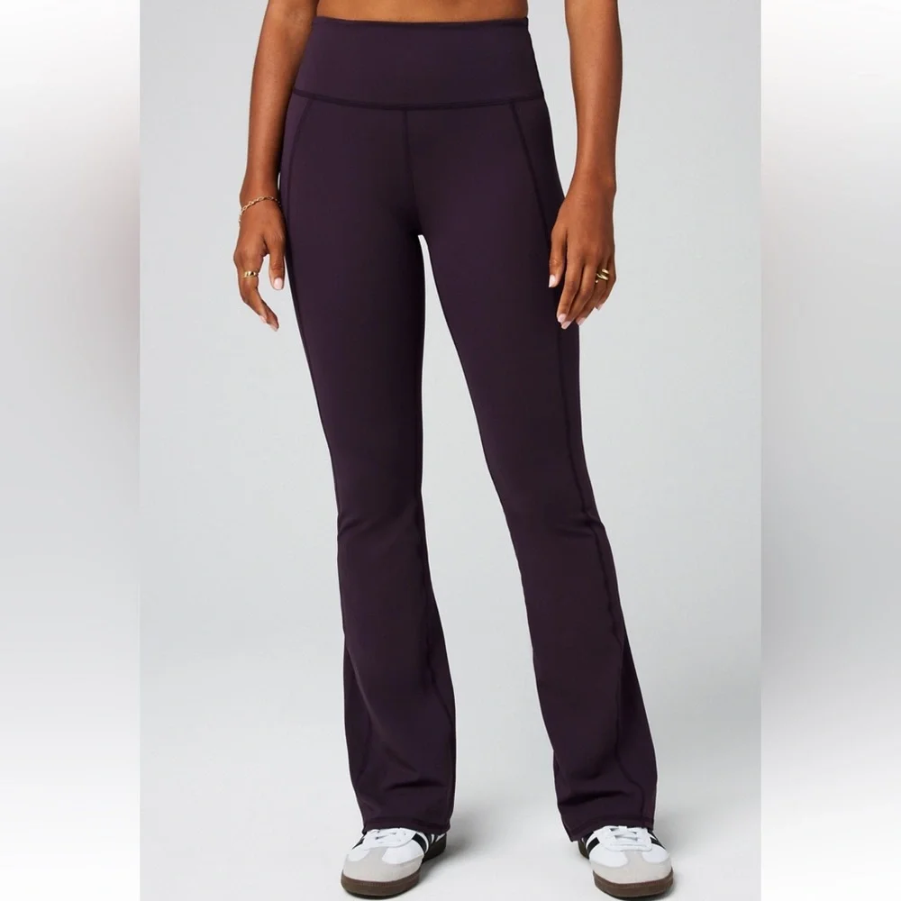 NWOT Fabletics Oasis Pureluxe High-Waisted Kick Flare - Deep Plum - Picture 1 of 6
